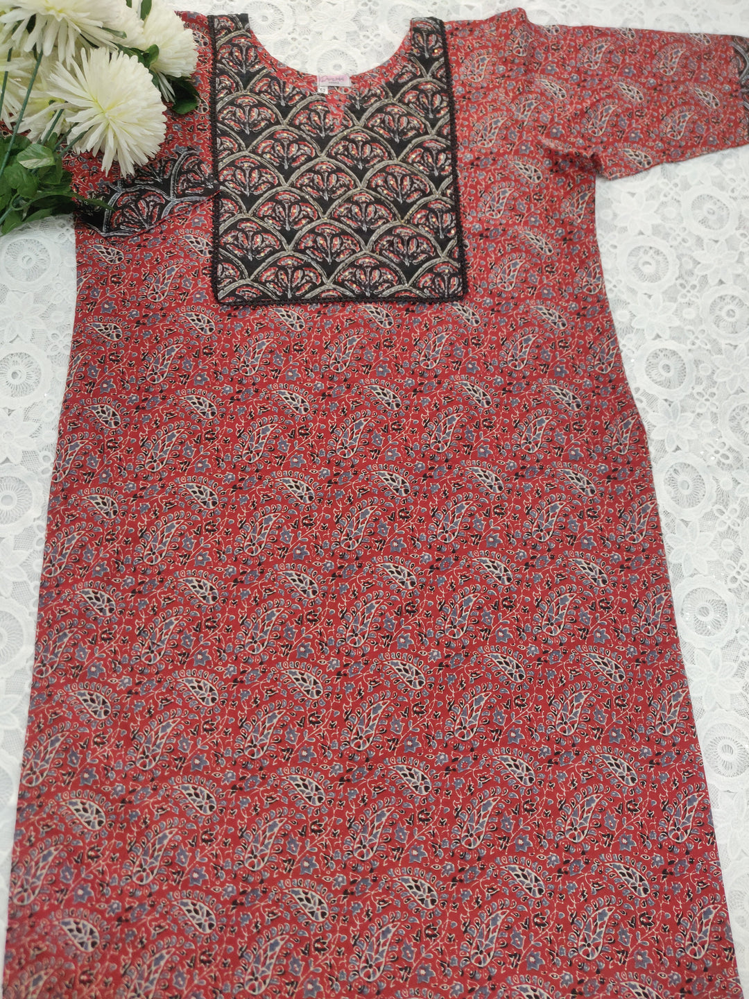 Maroon our Black Printed Cotton Set