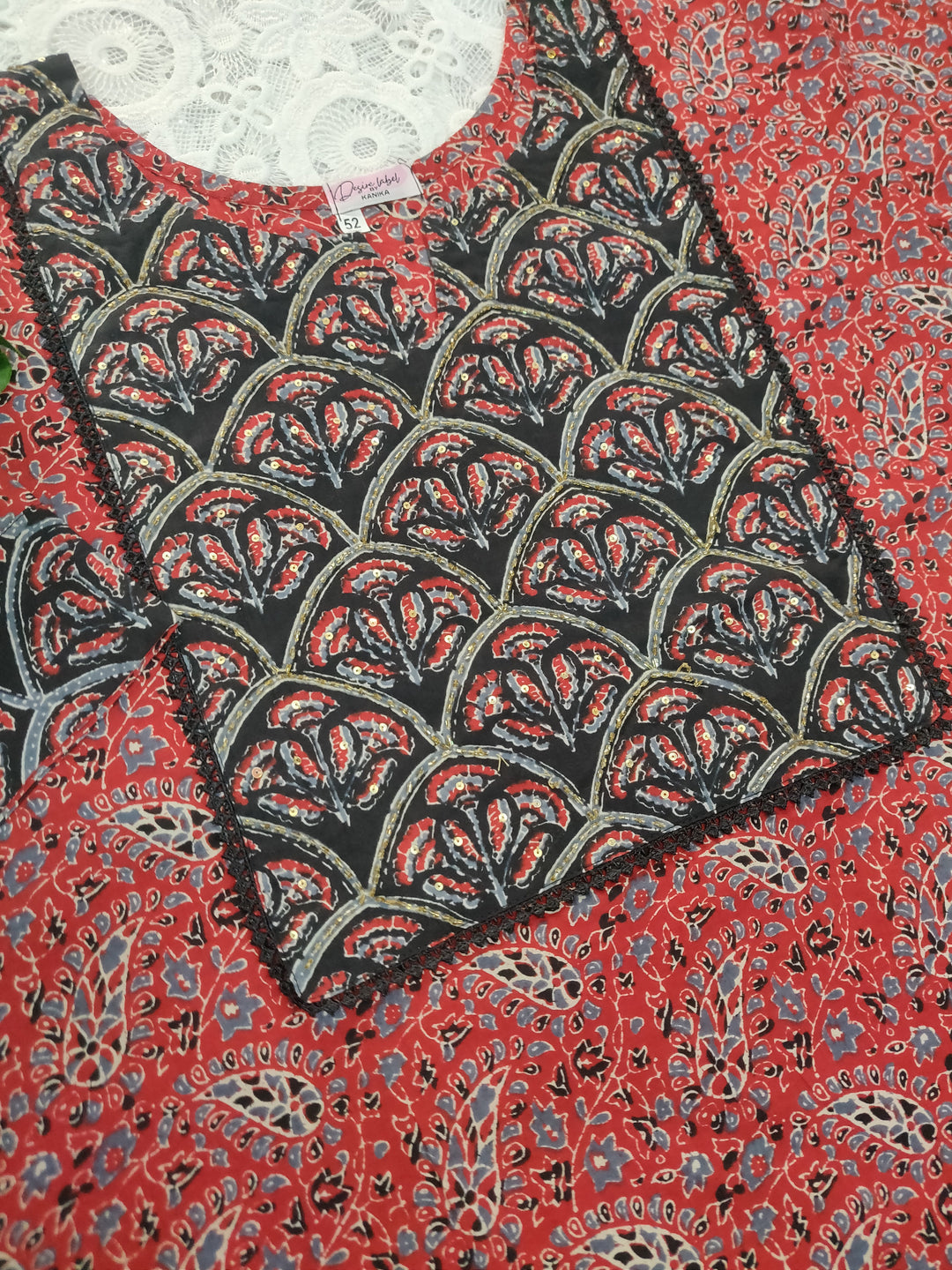 Maroon our Black Printed Cotton Set