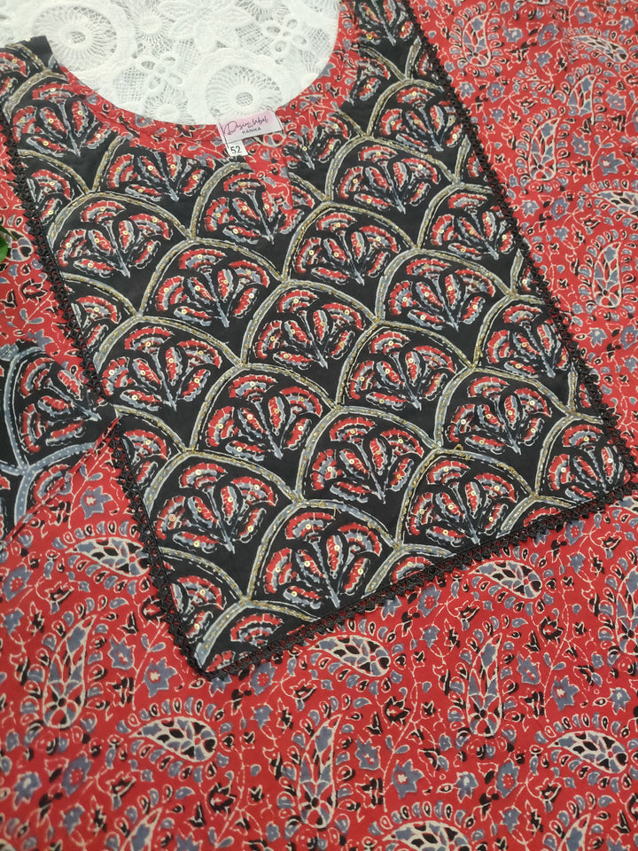 Maroon our Black Printed Cotton Set