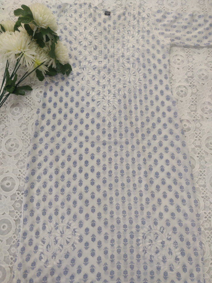 White Cotton Chikankari kurta