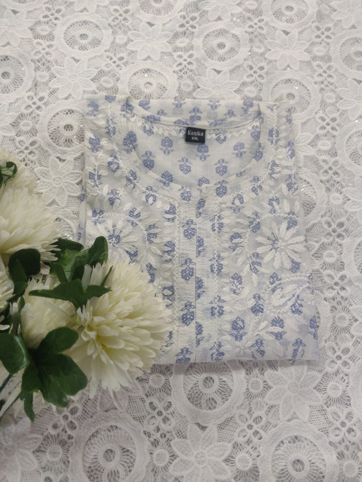 White Cotton Chikankari kurta