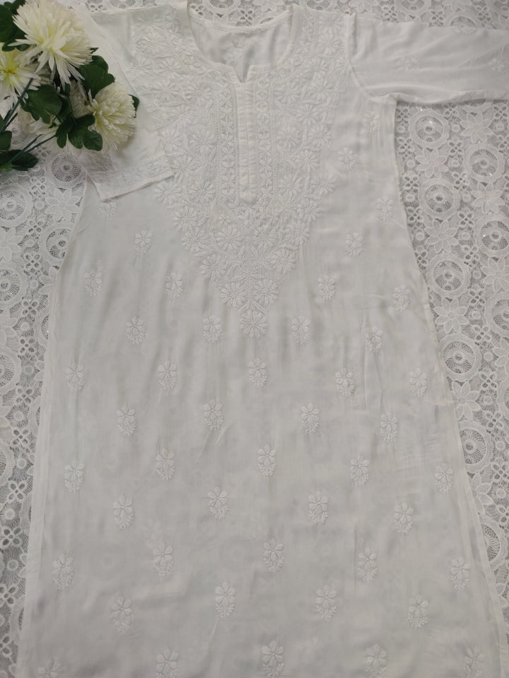 White Cotton Chikankari kurta