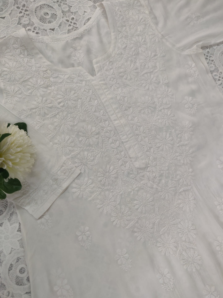 White Cotton Chikankari kurta