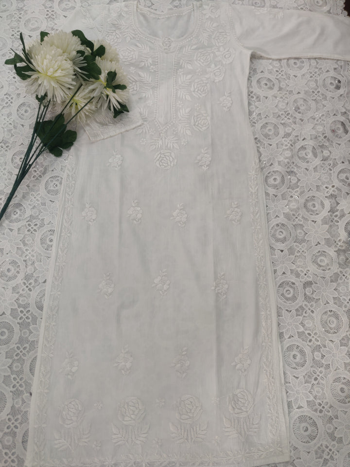 White Cotton Chikankari kurta
