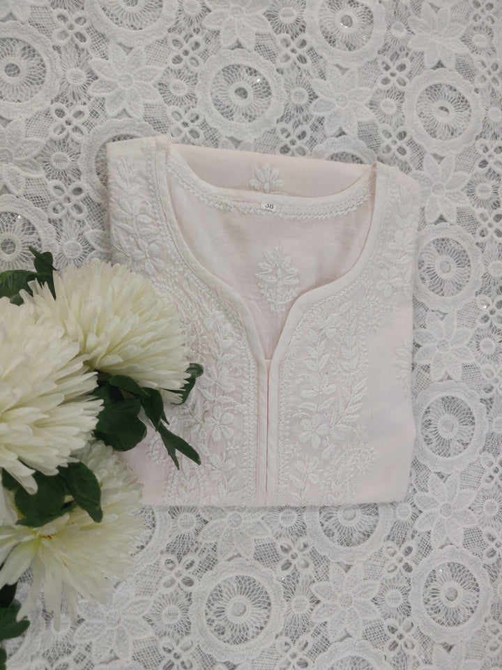 Light Pink Cotton Chikankari kurta