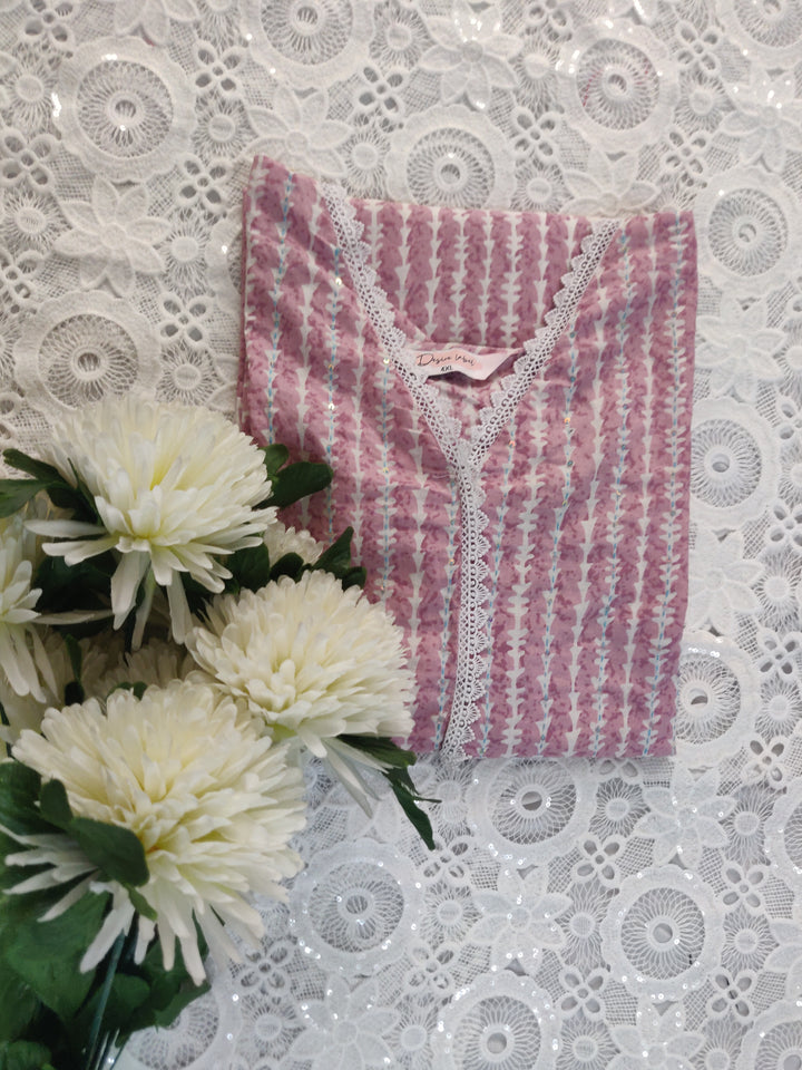 Mouve Printed Cotton kurta