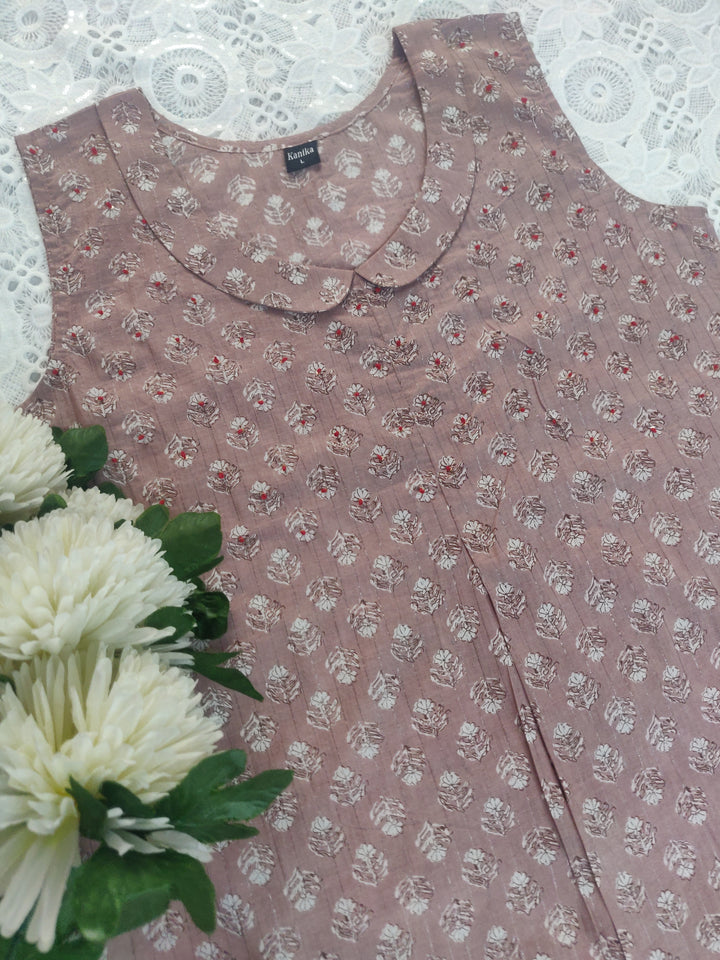 Mouve Printed Cotton Short kurta