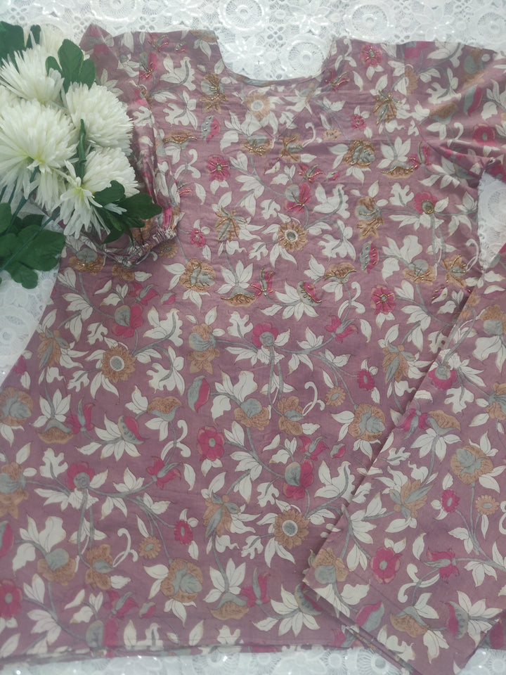 Mauve Printed Cotton Co-ord Set