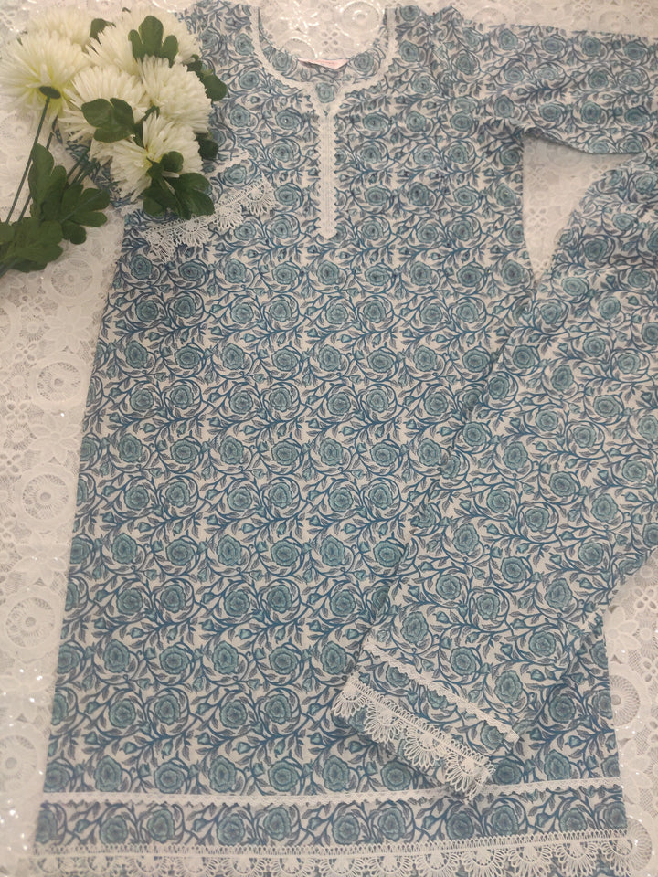 Blue Printed Cotton Set