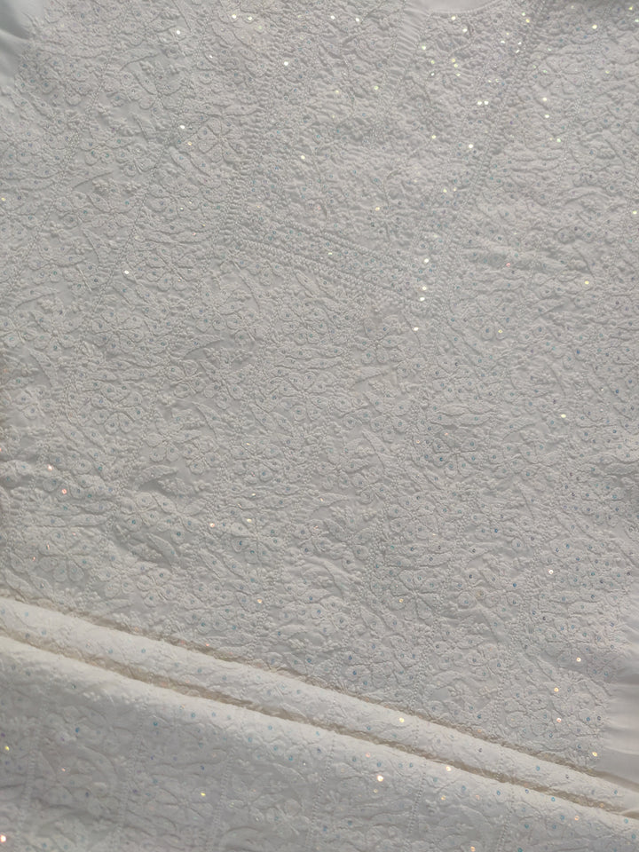 White Cotton Chikankari kurta Dupatta Fabric