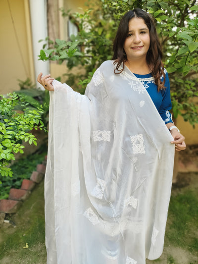 White Organza Chikankari Set