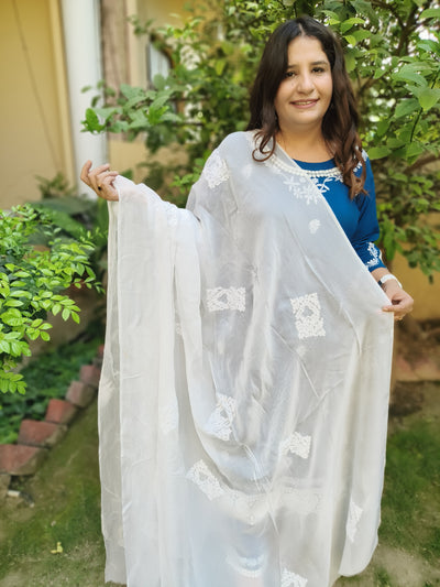 White Organza Chikankari Set