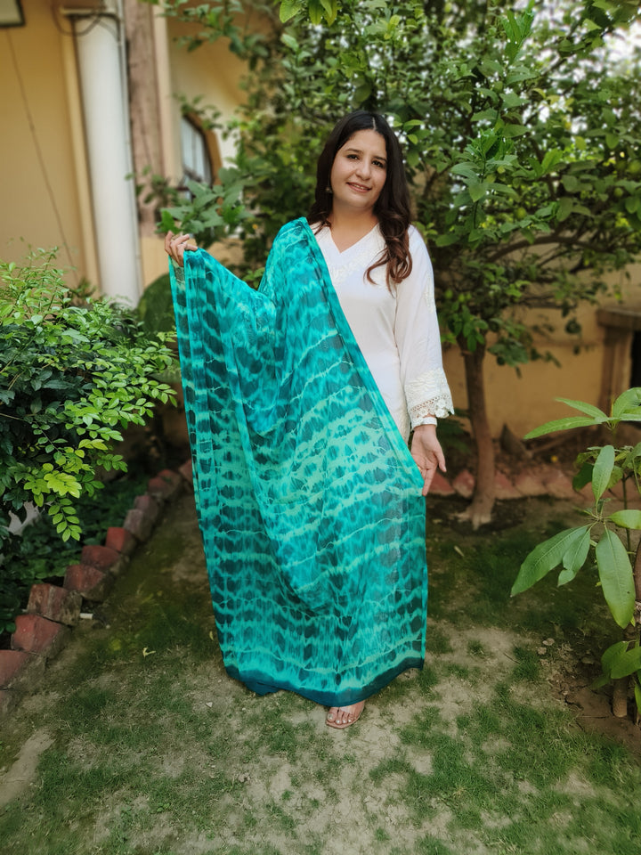 Sea Green Leheriya Dupatta