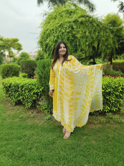 Yellow Pure Chiffon dupatta