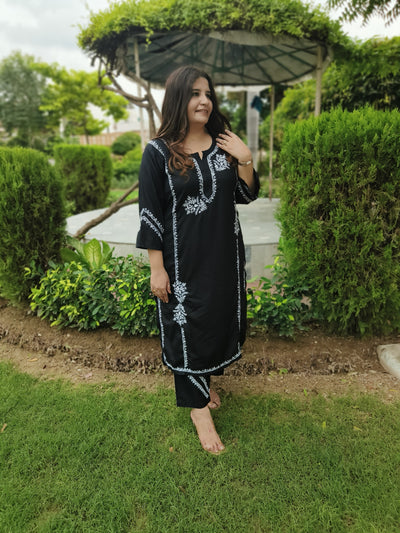 Black Chikankari Co-Ord Set -Custom Made