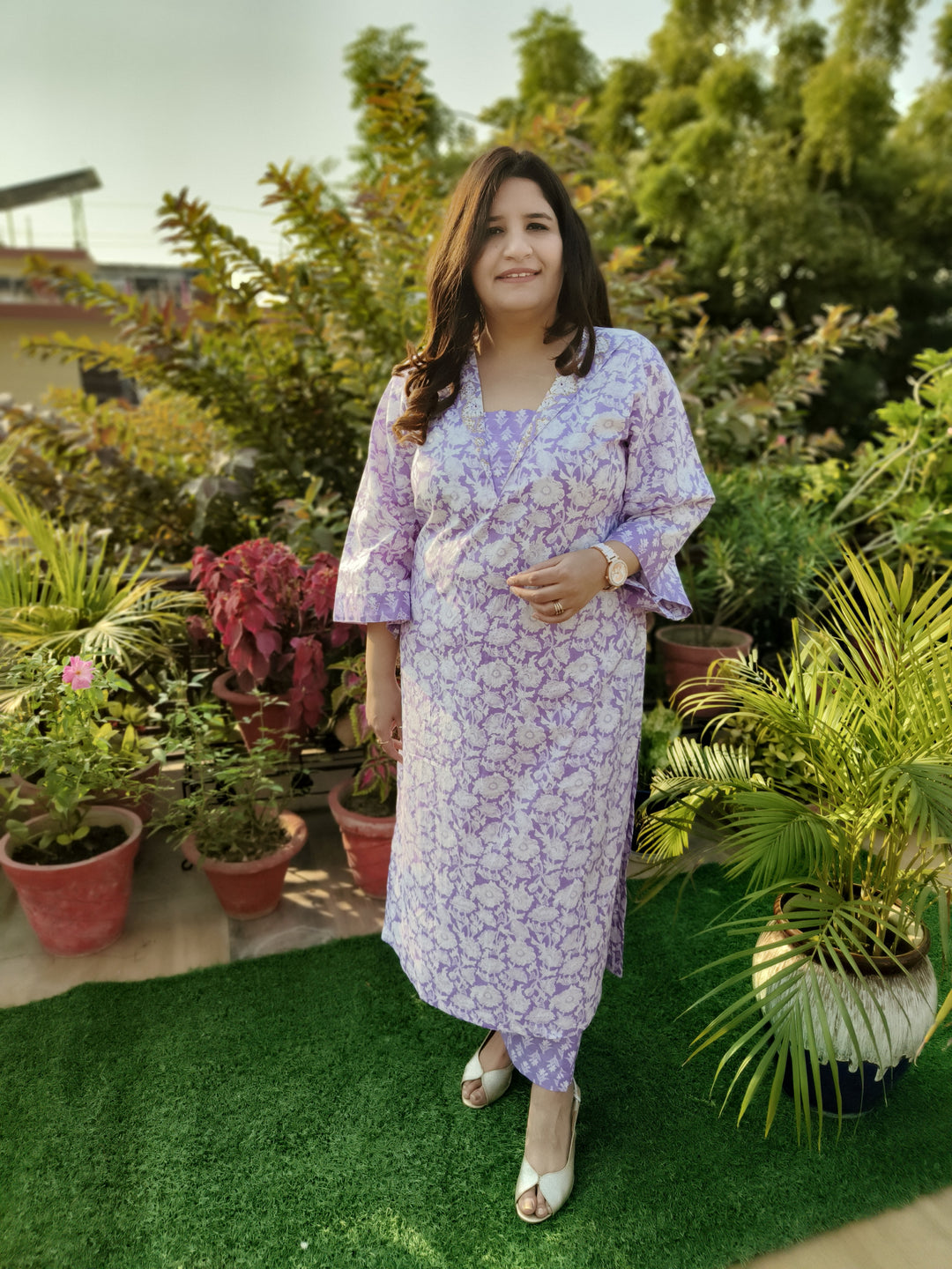Lavender Printed Cotton Set