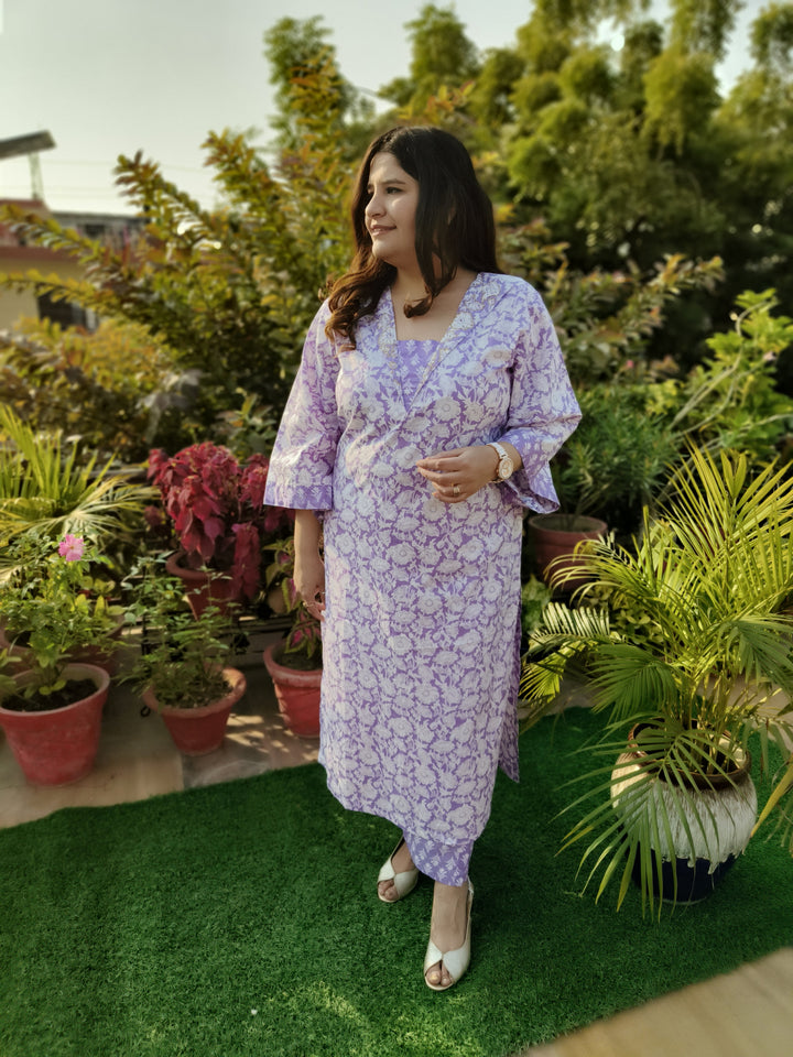 Lavender Printed Cotton Set