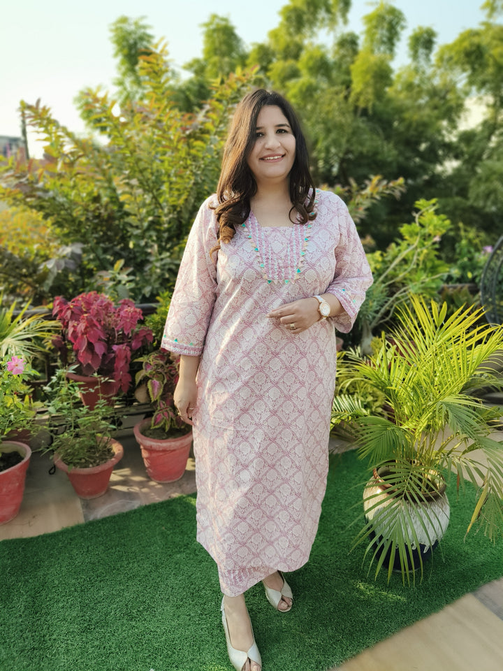 Mauve Printed Cotton Set