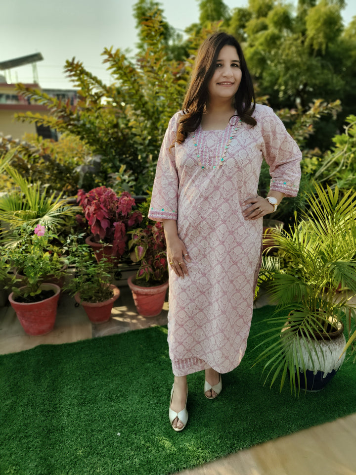 Mauve Printed Cotton Set