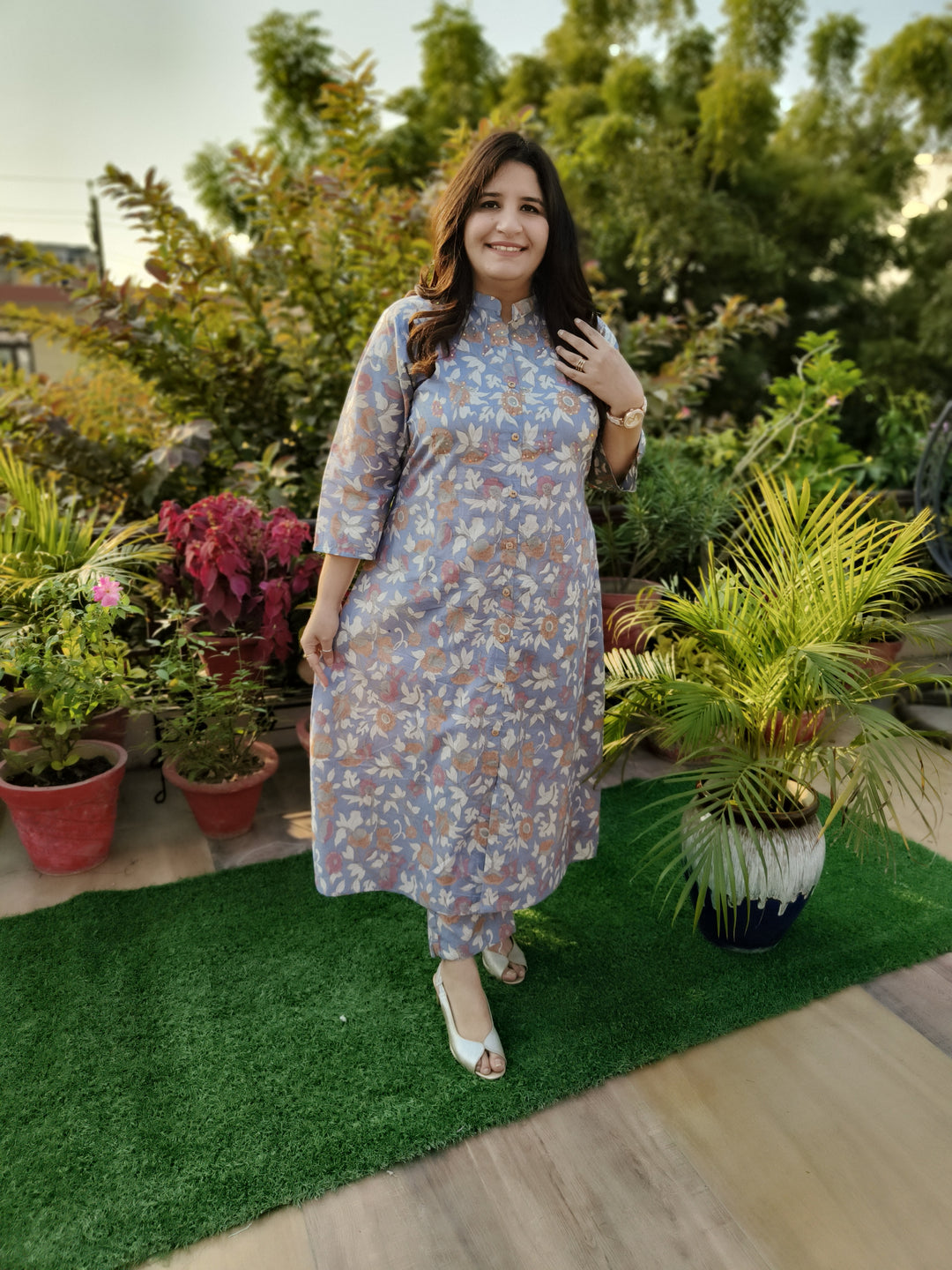 Grey Printed Cotton Set