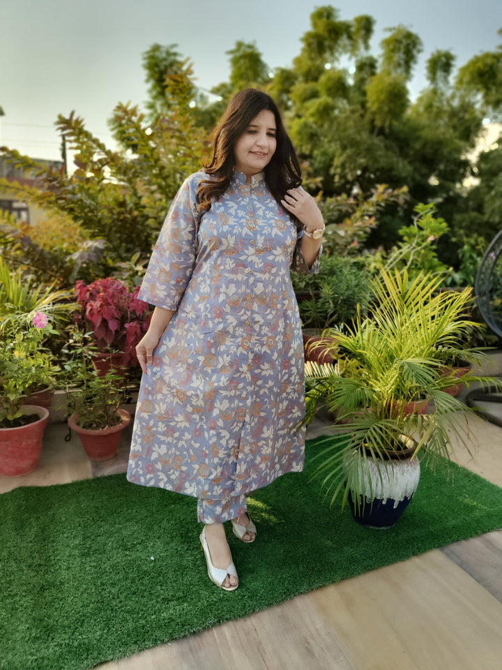 Grey Printed Cotton Set