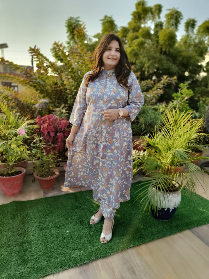 Grey Printed Cotton Set