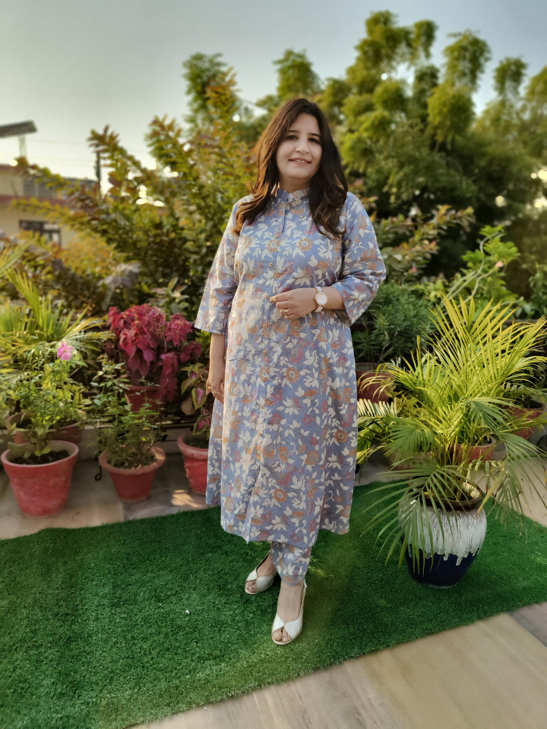 Grey Printed Cotton Set