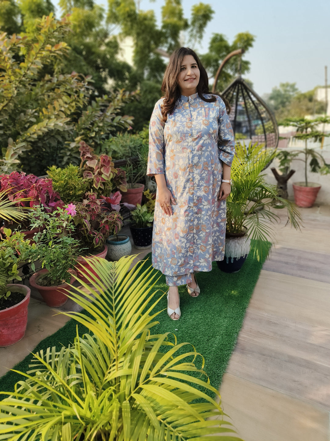 Grey Printed Cotton Set