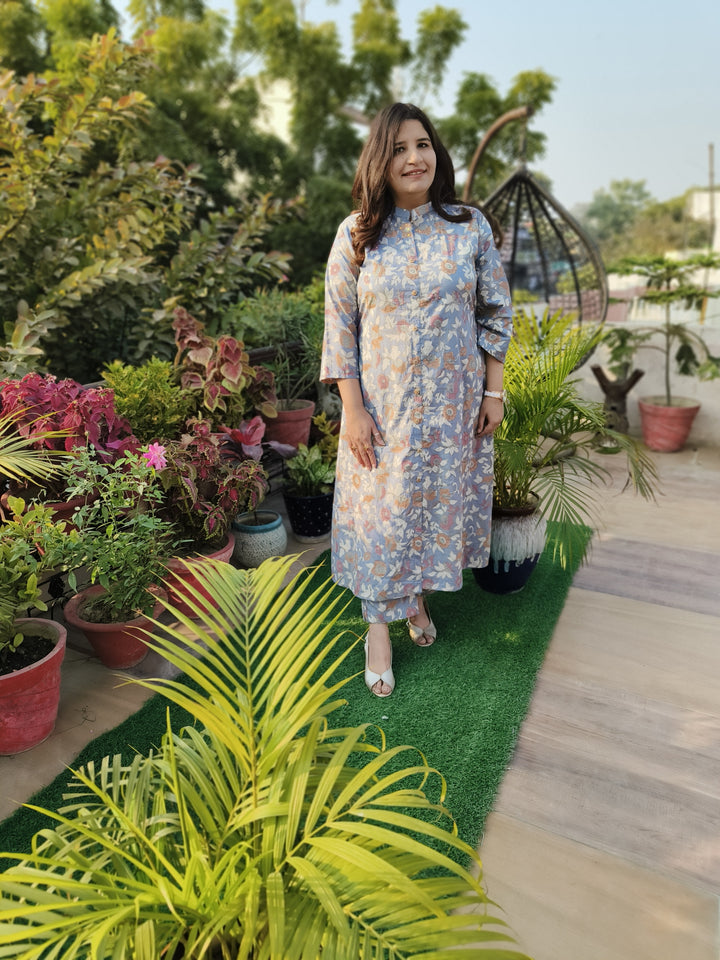 Grey Printed Cotton Set