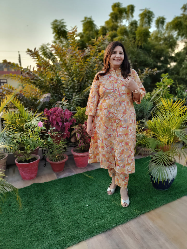 Mustard Printed Cotton Set
