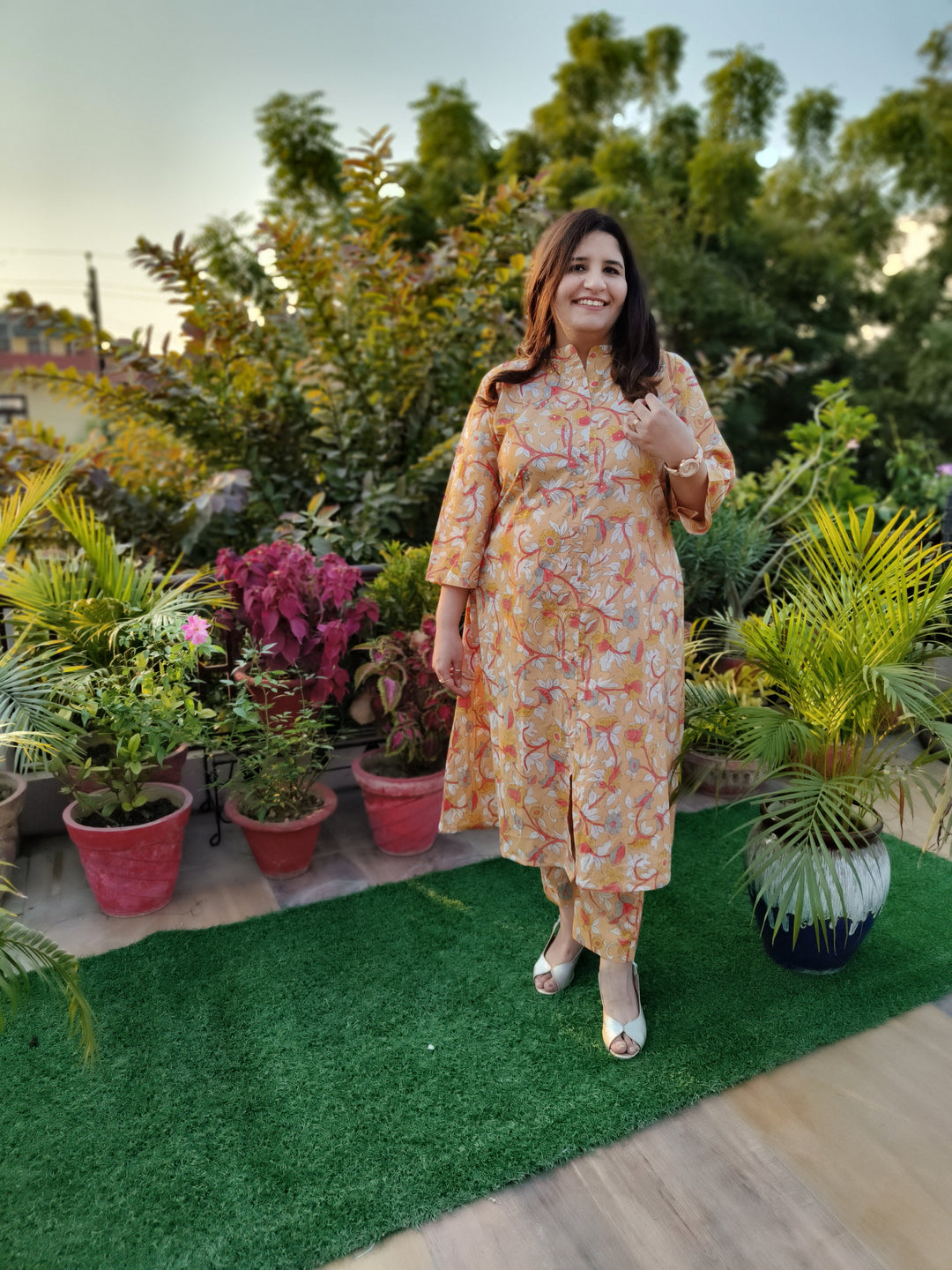 Mustard Printed Cotton Set