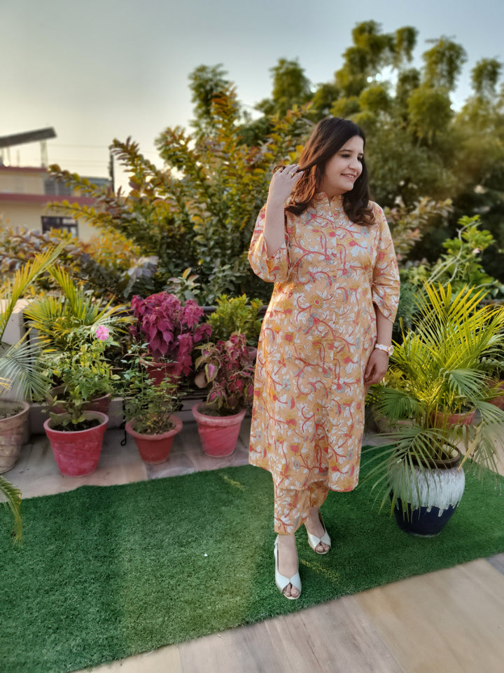 Mustard Printed Cotton Set