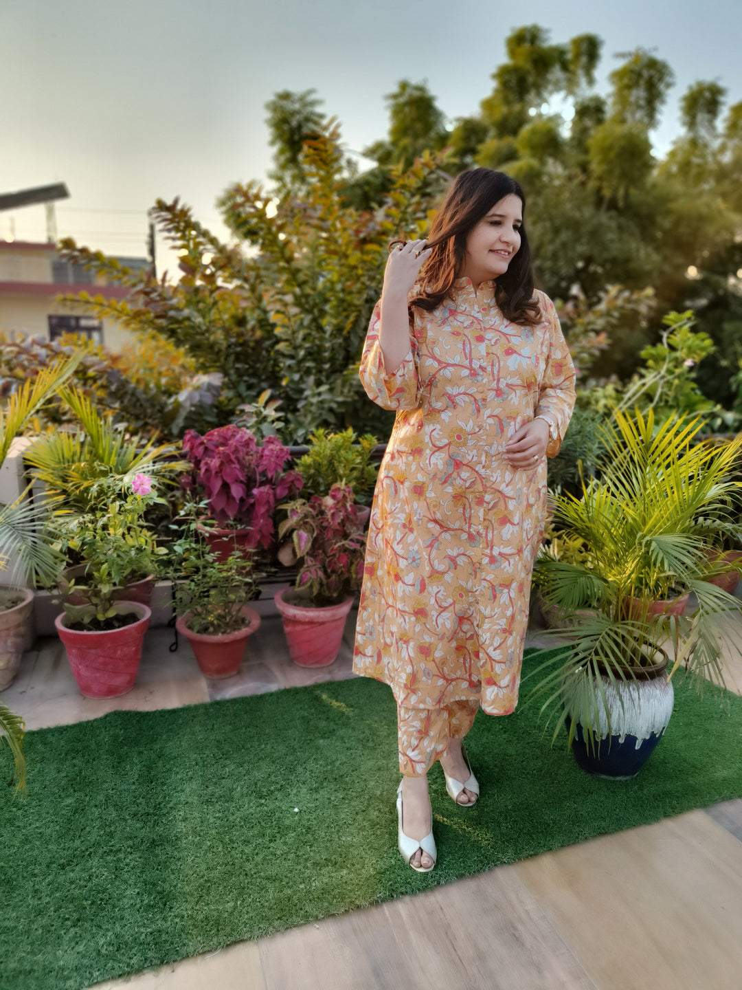 Mustard Printed Cotton Set