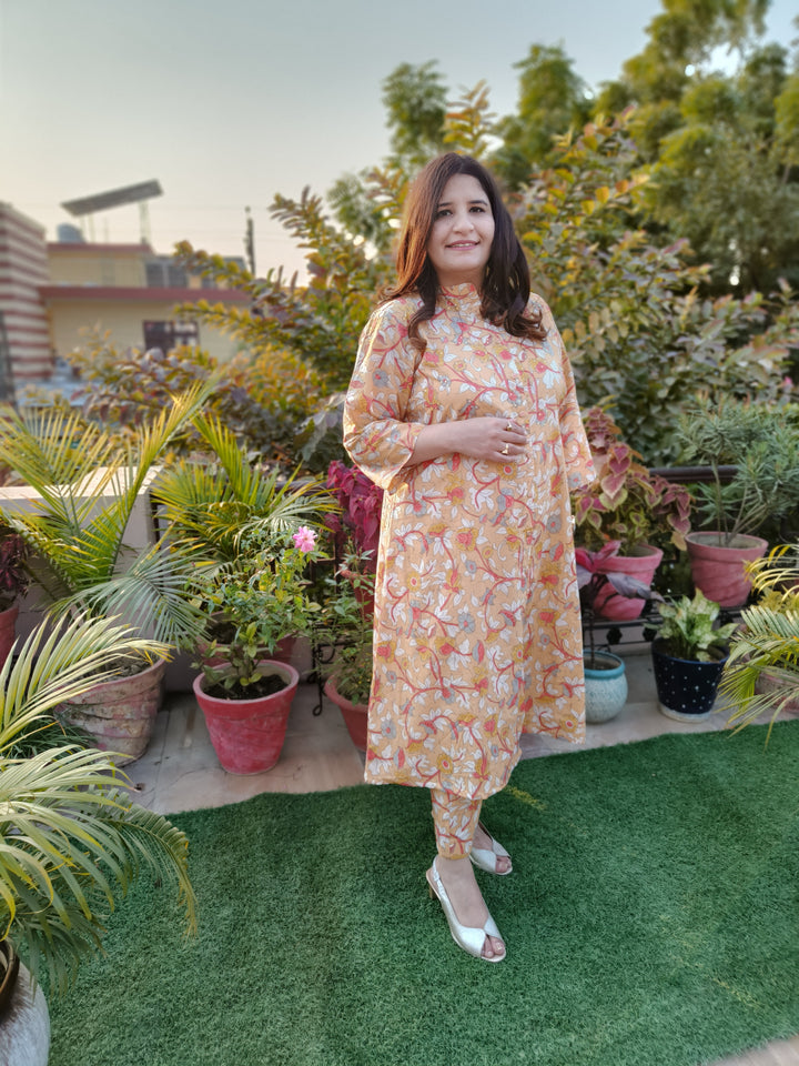 Mustard Printed Cotton Set