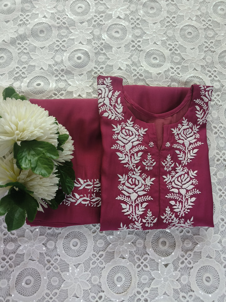 Mouve Chanderi Chikankari Set