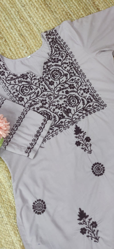 Mauve Modal Chikankari Kurta