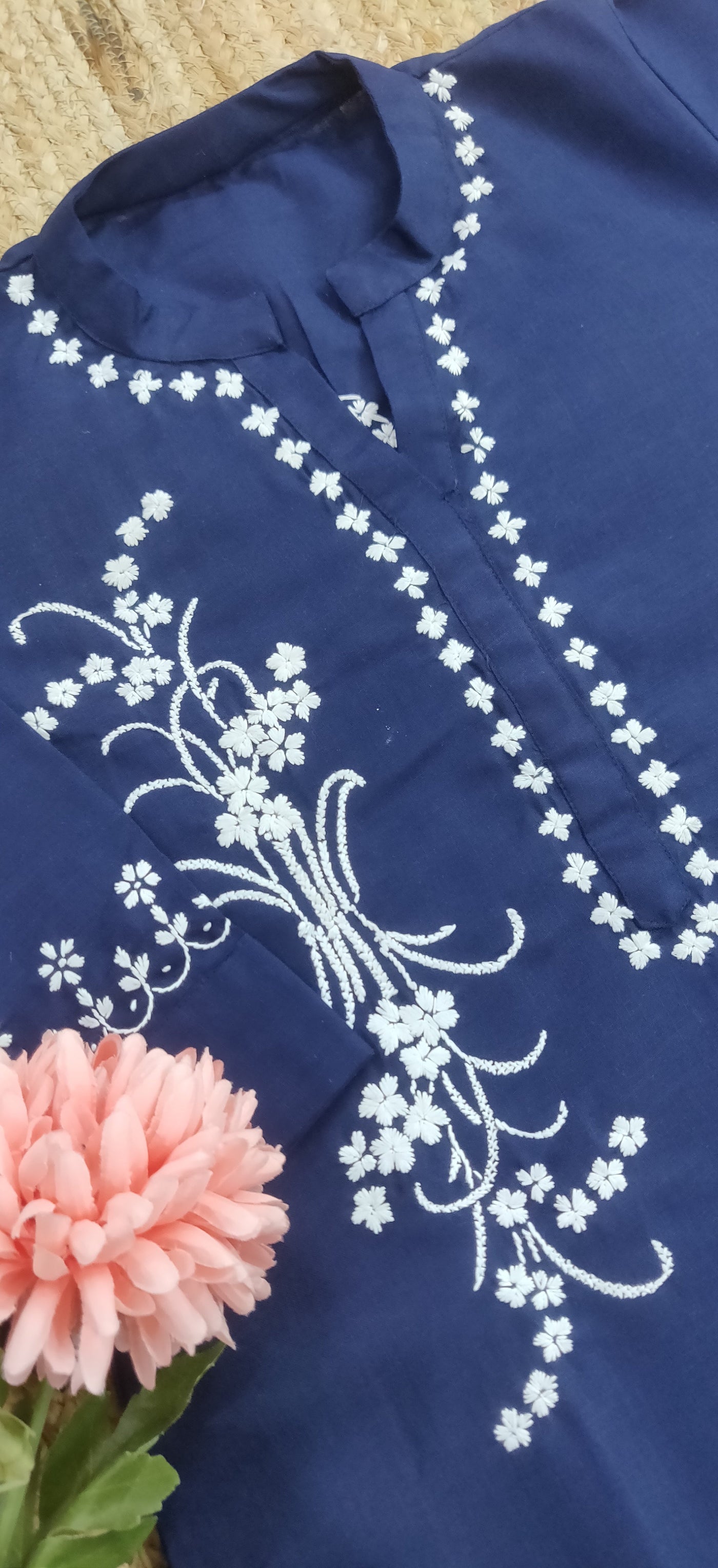 Navy Blue Chikankari CO-Ord Set