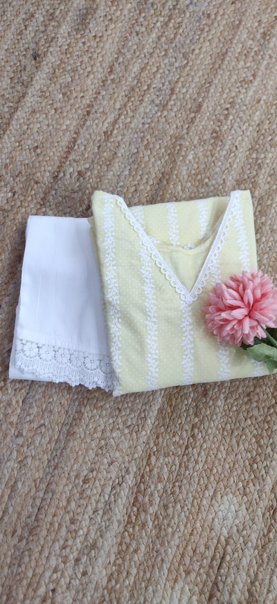 Light Yellow Cotton Set