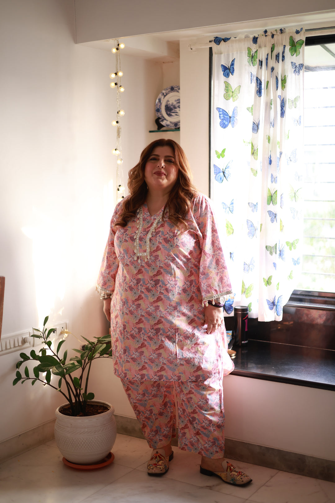 Multi Printed Modal Cotton Kurta With Pant Set -Custom Made