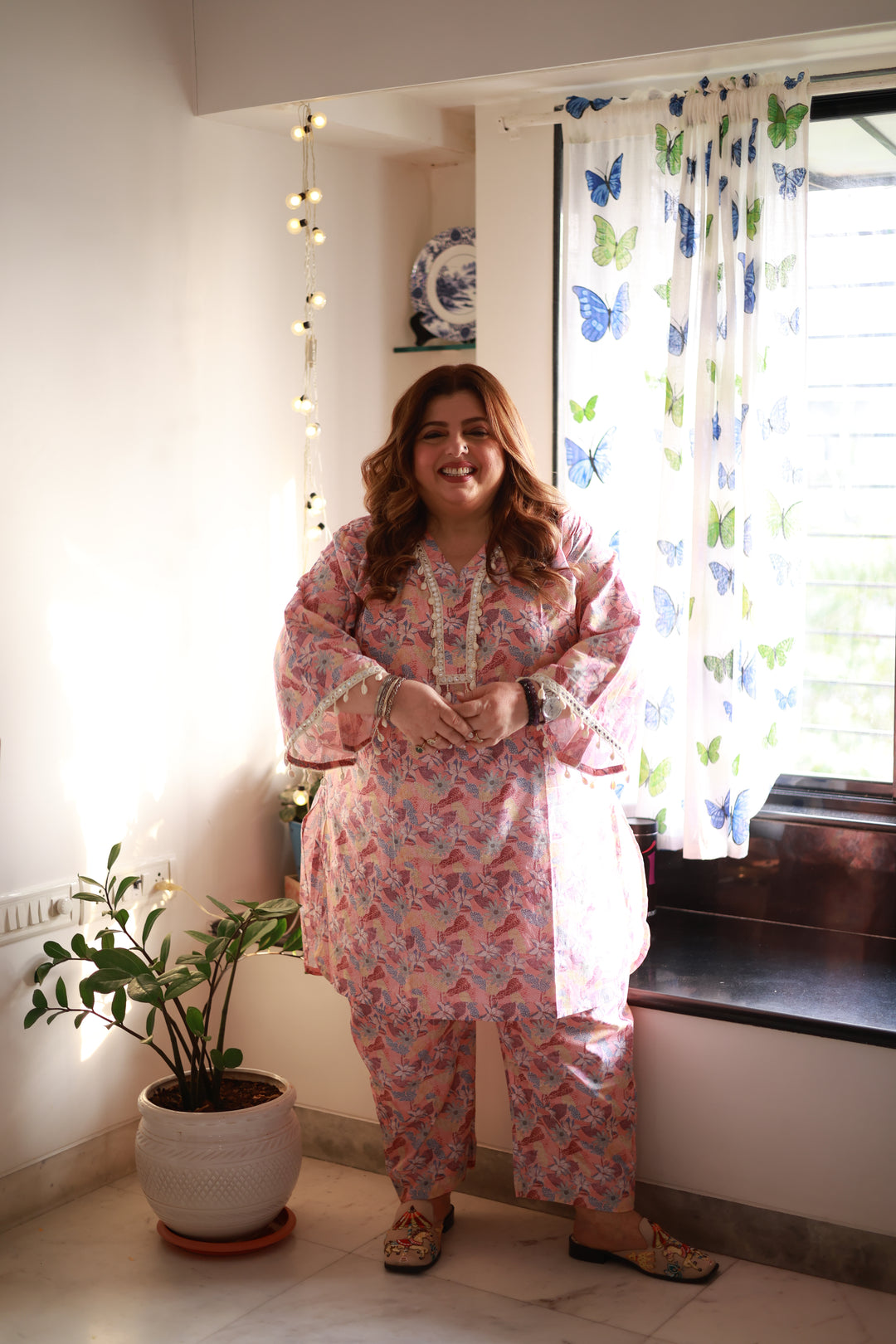 Multi Printed Modal Cotton Kurta With Pant Set -Custom Made