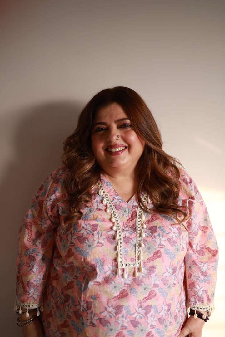 Multi Printed Modal Cotton Kurta With Pant Set -Custom Made