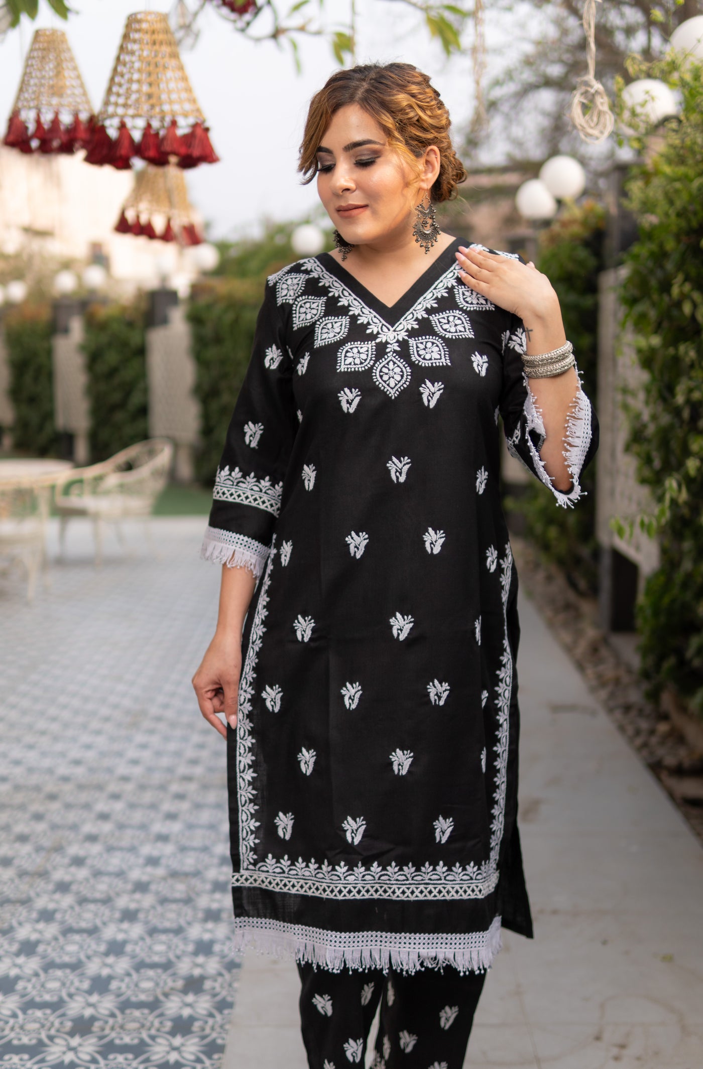 Black Chikankari Co-Ord Set-Custom Made