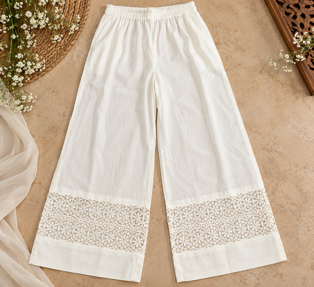 White Stretchable pant