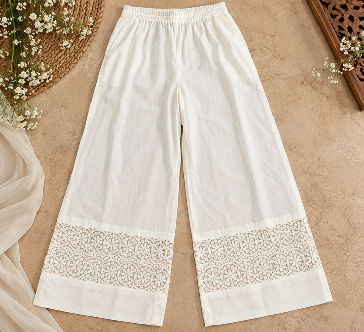 White Stretchable pant