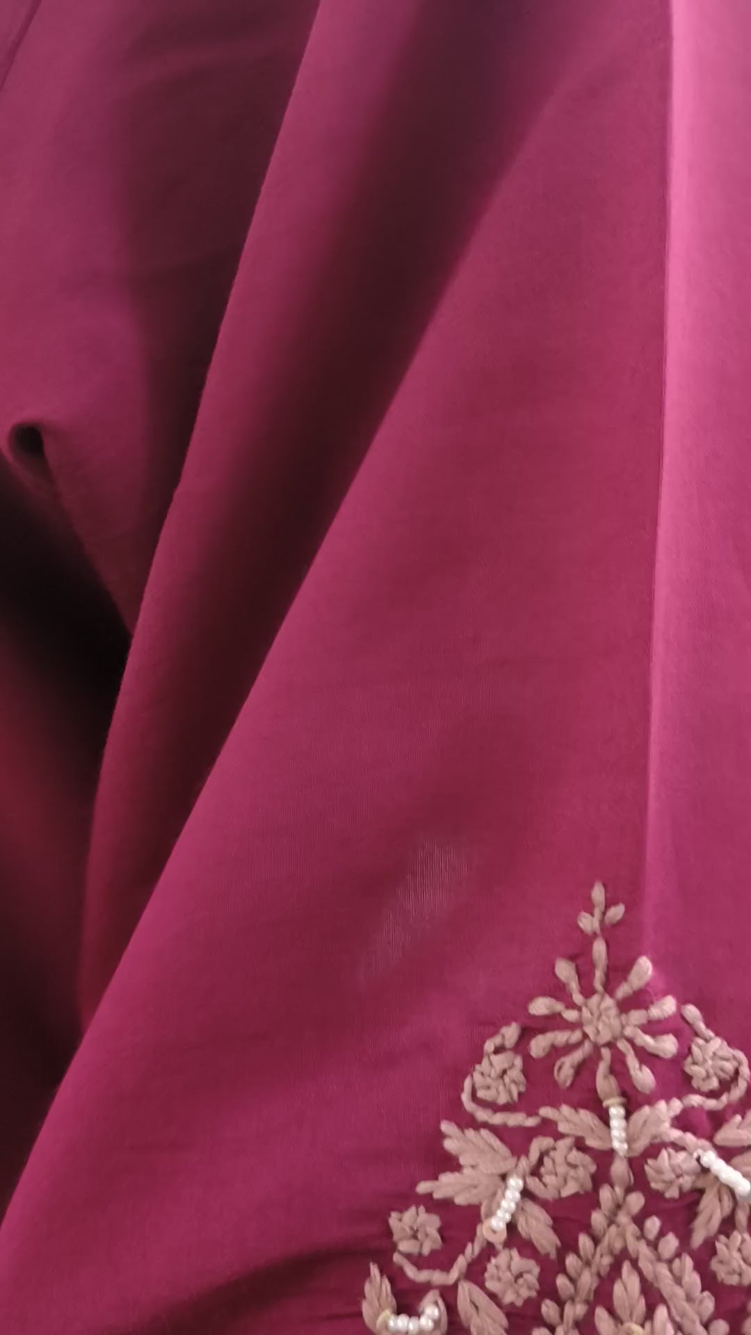 Onion A-line Chanderi Chikankari Co-ord set-Custom made