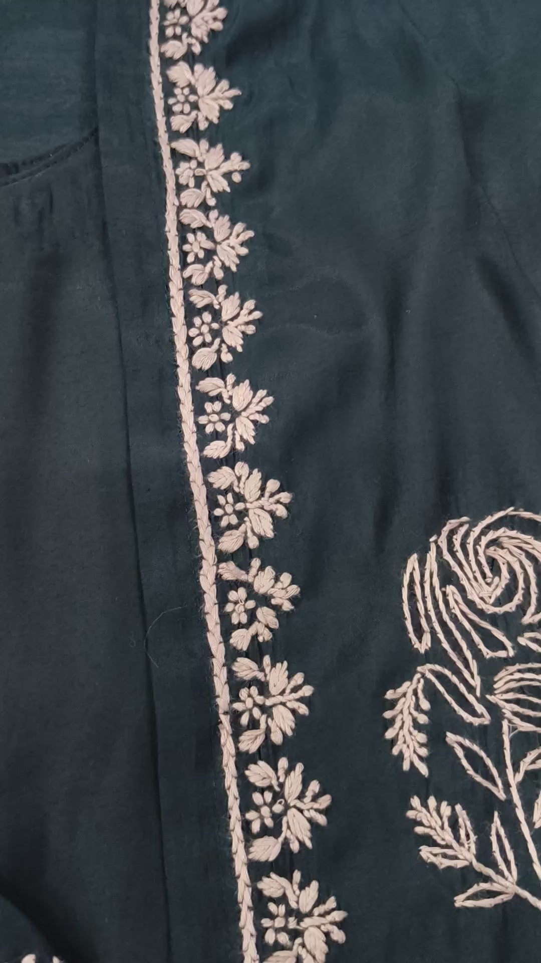 Black Chanderi Chikankari shrug Set -Custom Made