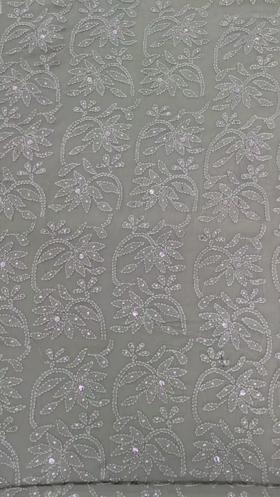 Sage green Georgette Chikankari Kurta duppata fabric