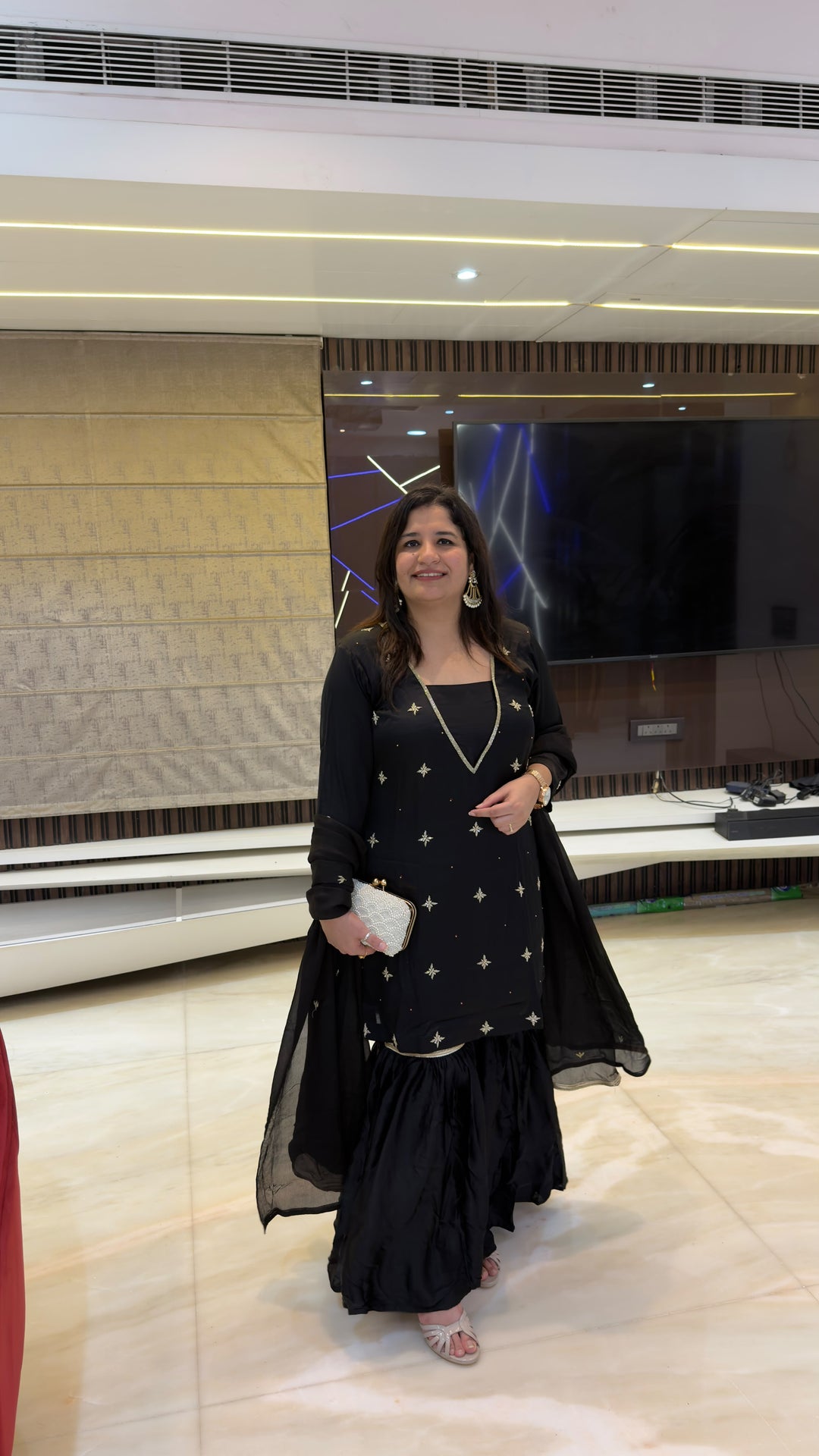 Black Hand Embroidered Sharara Set -Custom Made