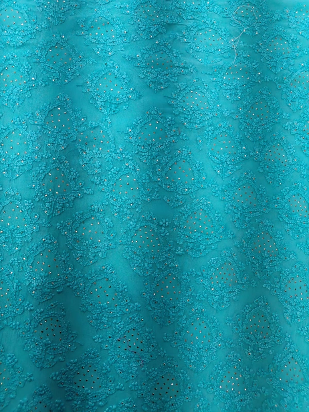 Aqua Blue Georgette Chikankari Kurta Duppata set