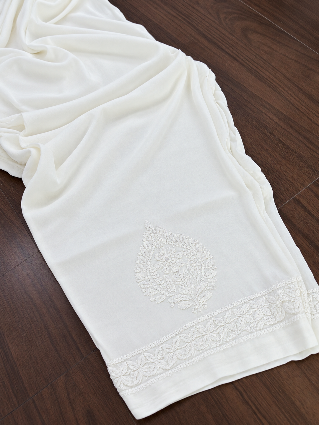 White Rayon Chikankari pant